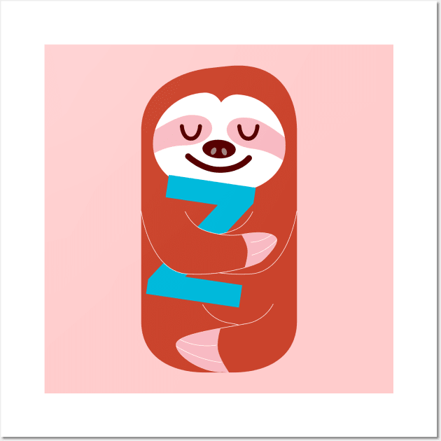 The Slothful Sloth Wall Art by littleoddforest